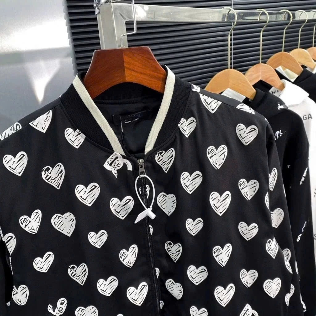 Áo Bomber DG Trái Tim ❤ Áo Khoác Gió 2 Lớp Dày Dặn Dáng Rộng Nam Nữ NA853