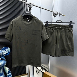  Bộ Quần Áo Phông Nam DSQ_Vicious Bros Chữ Ngực In Lưng Hình Vảy Sơn Cực Nổi -Set Áo Phông DSQ In Chữ Vảy Sơn Cao Cấp 