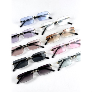 Kính mát có sẵn hình vuông MOREGLASSES không viền gọng tròng kính chống UV 400 ảnh thật