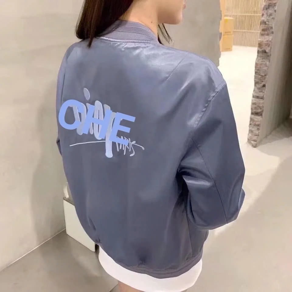 Áo Bomber Diok Thêu 2 Mặt Xanh Dương ❤ Áo Gió 2 Lớp Dày Dặn Dáng Rộng Nam Nữ NA849