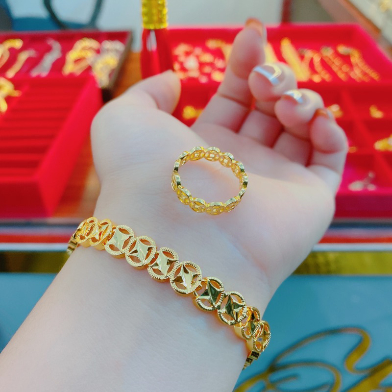 combo lắc tay và nhẫn kt sang chảnh đủ size shop Hoakendy