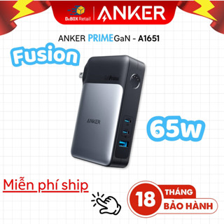  Pin Sạc Dự Phòng Kiêm Củ sạc ANKER 733 Fusion 2in1 GaNPrime 65W 10000mAh | 3 cổng 2C1A cho điện thoại laptop - A1651 