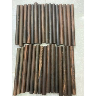 Phôi gỗ mun phi tròn 3.2cm 3.3cm dài 36 đến 40 cm làm cán gậy bi-a dùi trống