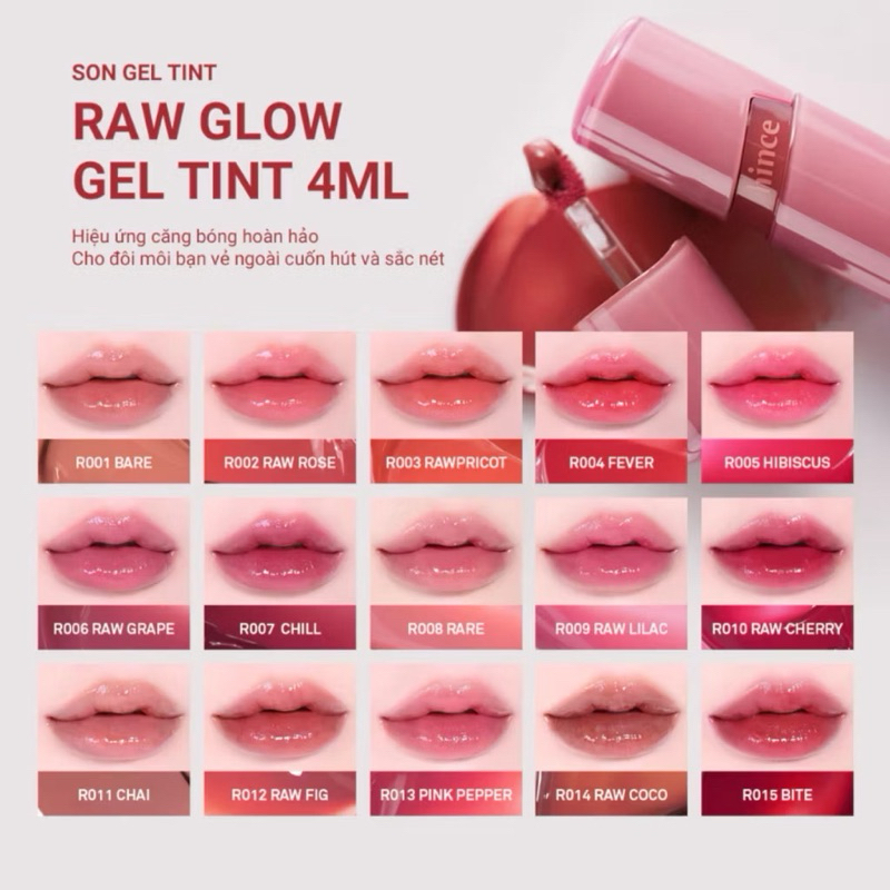 [CHÍNH HÃNG 100%] SON HINCE RAW GLOW GEL TINT 4ML