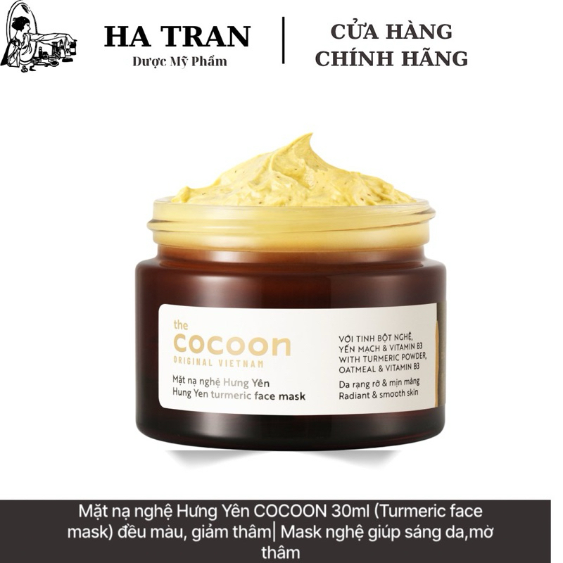 Mặt nạ nghệ Hưng Yên COCOON 30ml đều màu, giảm thâm| Mask nghệ giúp sáng da,mờ thâm