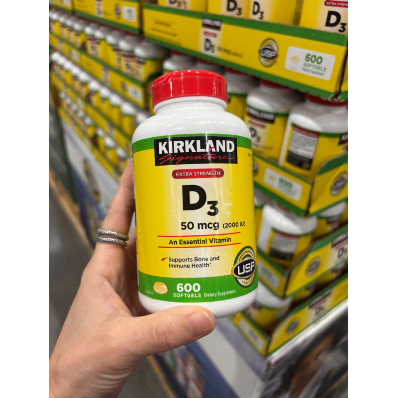 Date 2027 -2028 Viên Uống Vitamin D3 2000IU Kirkland 600 viên- Mỹ