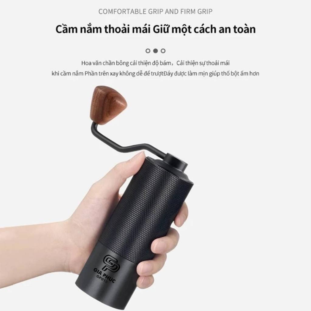 Cối xay cà phê bằng tay Espresso GP01S bằng thép không gỉ 420 CNC 7 cách, 24 lick chỉnh Epresso --> 