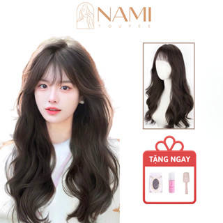 Tóc giả nguyên đầu xoăn sóng, Tóc giả nguyên đầu thẳng cao cấp, tóc giả mái bay/ mái bằng chất mềm mượt - NAMI 74
