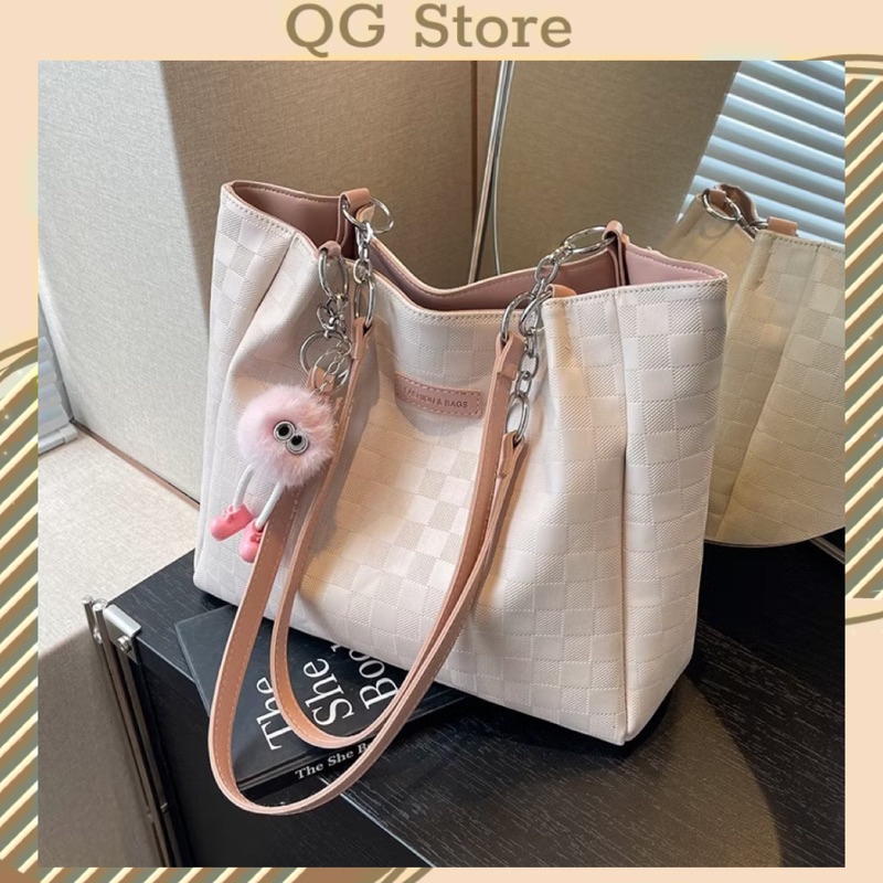 Túi Tote Túi Công Sở Đeo Vai Kẻ Caro Đựng Vừa A4 Thời Trang QGStore