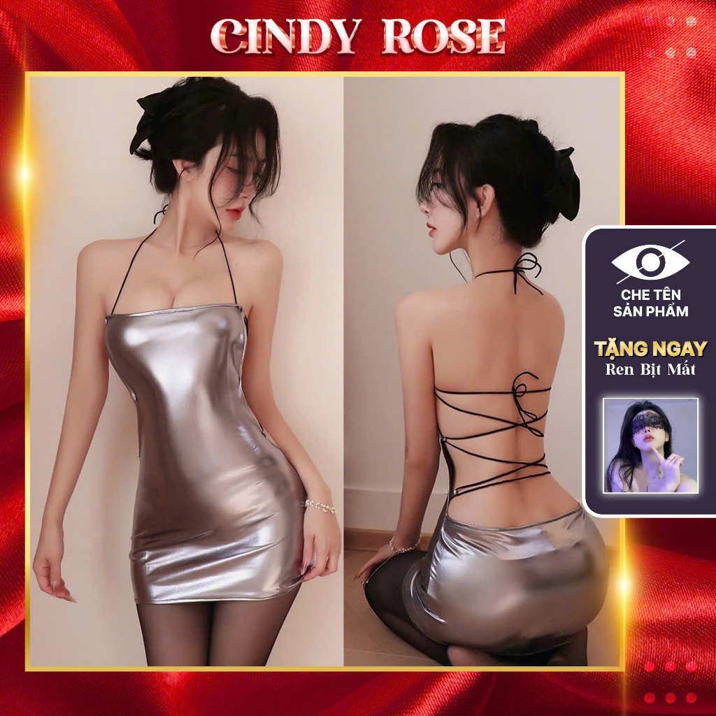 Váy Bodysuit Dự Tiệc Da Bóng Hở Lưng Cao Cấp Z2438 Cindy Rose