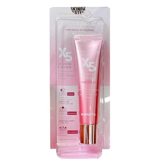 Kem Dưỡng Trắng Da Chống Lão Hóa X5 SKINPASTEL Premium Retinol X5 Elastin Cream Màu Hồng 30ml