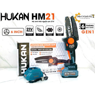  Thân Máy cưa xích Hukan HM 21 CX1106R lam 6 inch không chổi than sử dụng chân pin phổ thông 