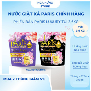 Combo 2 Túi Nước Giặt Xả Paris (7,2kg) - Mỗi túi 3,6 lít - Thơm nước hoa - Làm sạch nhanh
