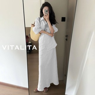 SET sơ mi chân váy dài 2 lớp sang chảnh vải đũi vân mây Mix đồ đi tiệc, đi chơi đi du lịch đi chùa cực xinh