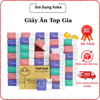  Thùng 30 Gói Giấy Ăn Rút Để Bàn TopGia 4 Lớp Mềm Mịn Dai Tiện Lợi 