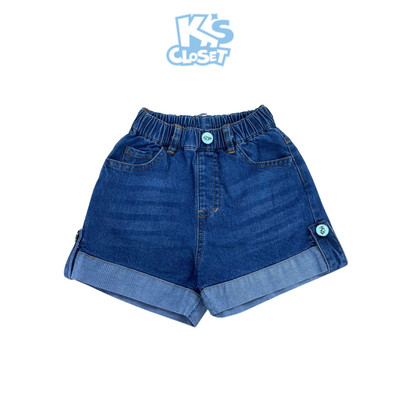 Quần Sooc Bò Mềm K'S CLOSET Kiểu Dáng Gấp Gấu Cho Bé Gái (2-14 tuổi) từ 9kg-52kg KT040FIS