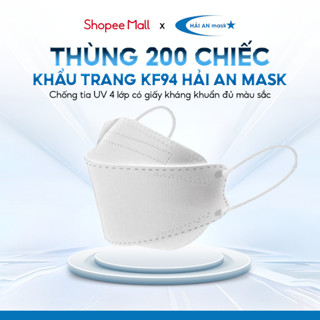 THÙNG  200 chiếc khẩu trang kf94 HẢI AN MASK chính hãng chống tia UV 4 lớp có giấy kháng khuẩn đủ màu sắc