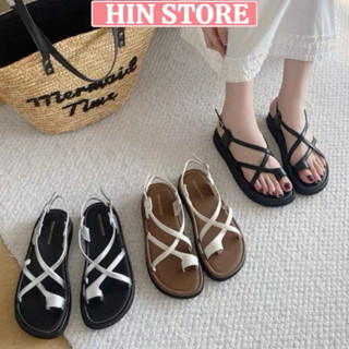 Dép quai hậu nữ sandal dây chéo xỏ ngón đế cao 2cm đi học, đi biển hot 2025 MS45