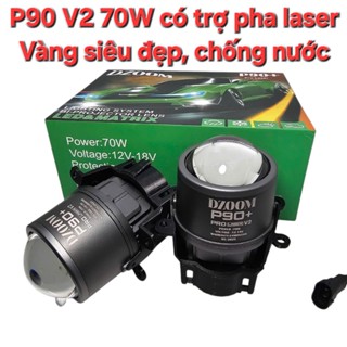 Đèn Bi Gầm P90 V2 NÂNG CẤP 70W TRỢ PHA LASER VÀNG LẮP ĐẶT OTO, XE MÁY BẢO HÀNH 24 THÁNG