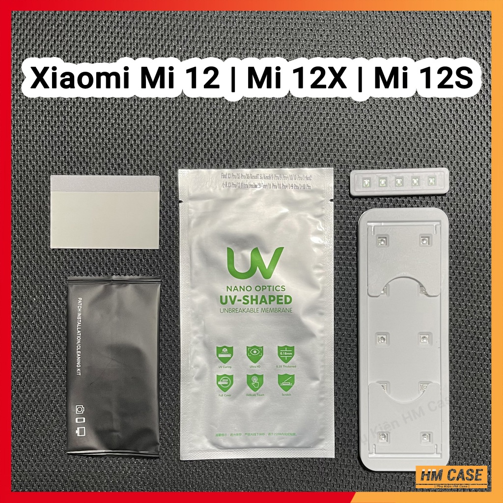 Miếng Dán NANO UV SHAPED Xiaomi Mi 12 / Mi 12X / Mi 12S, Trong Suốt Bảo Vệ Màn Hình