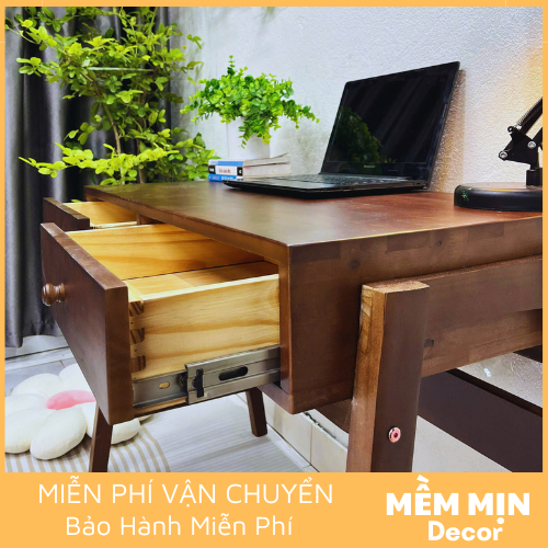 Bàn Làm Việc Gỗ Tự Nhiên Có Ngăn Kéo Tiện Dụng - BLV_TN04 - Memmin Decor | BigBuy360 - bigbuy360.vn