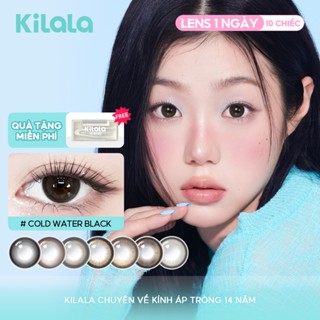 10 chiếc Kính áp tròng Kilala lens 1 ngày Màu xám Ram Coconut Grey Màu đen Cold Water Black DIA 14.0 14.2 14.5 có độ 0-8