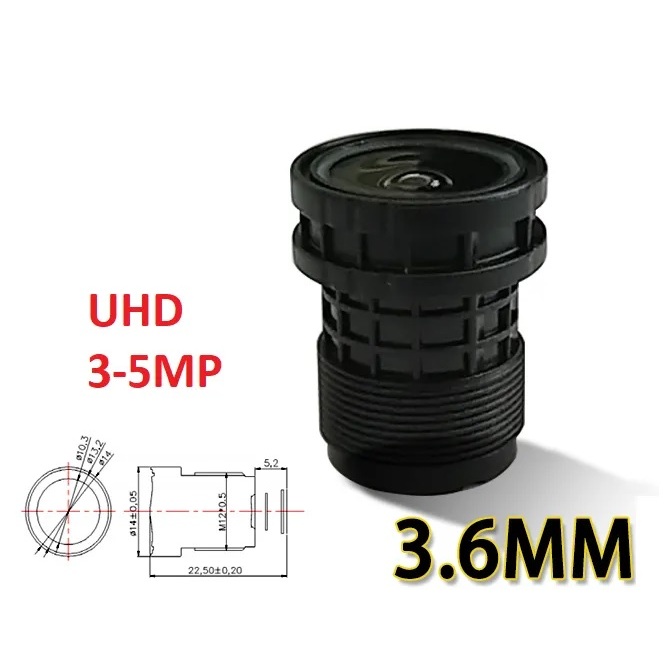 Ống kính Zin 5MP F3.6mm Camera Dahua, Imou, Ezviz, Hikvision