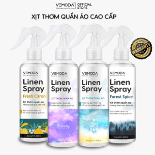 Xịt thơm quần áo VEMODA chiết xuất tinh dầu thiên nhiên và nước hoa, khử mùi thơm vải tươi mát cả ngày dài