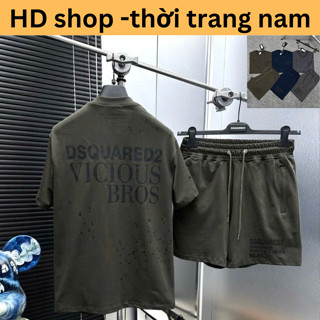 Bộ Quần Áo Nam DSQ In Chữ Lưng Phối Họa Tiết Vảy Sơn Cực Hot - Bộ Hè Nam DSQ In Lưng Cao Cấp 3 Màu MÃ BVayson