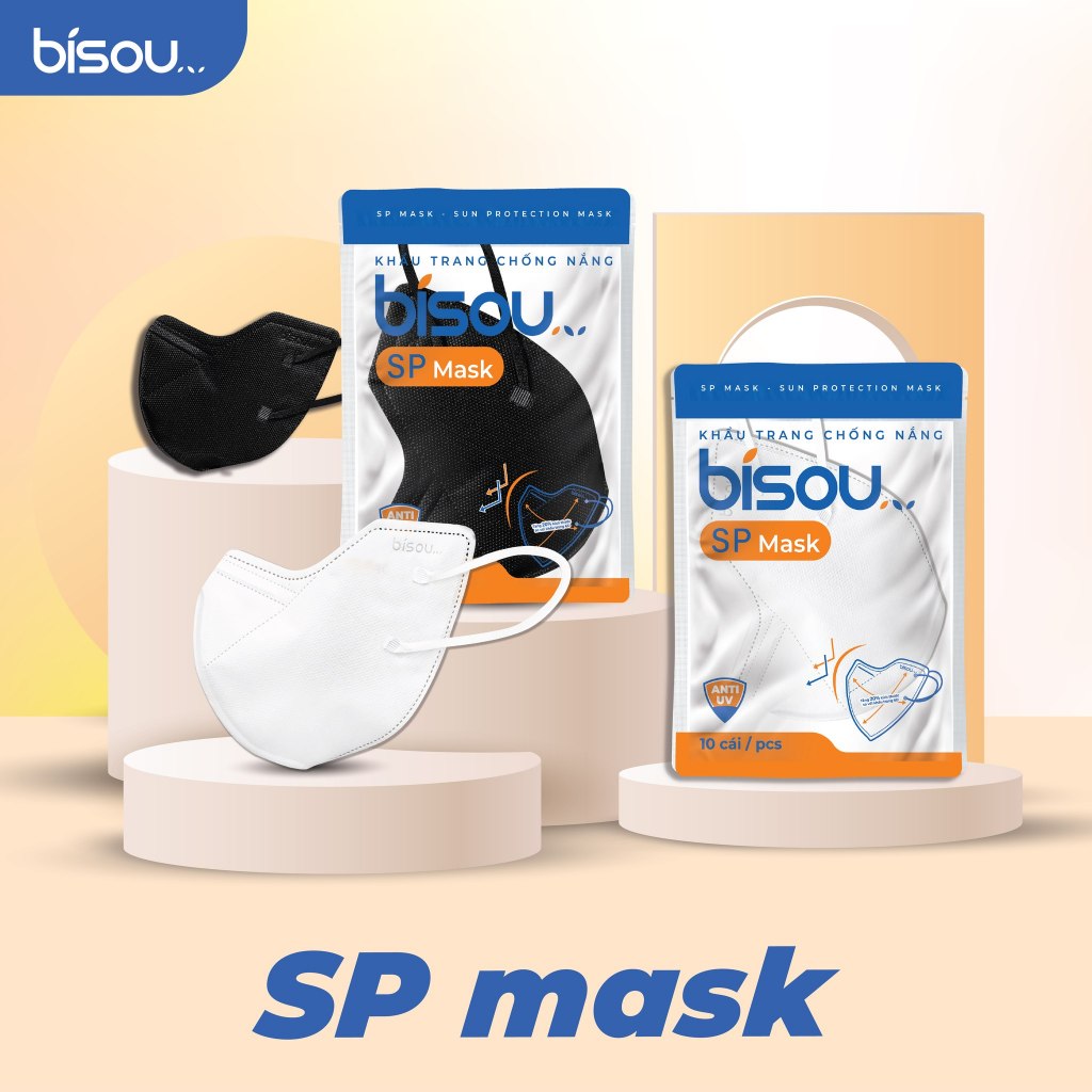 Khẩu trang SP Mask Bisou chống nắng toàn diện hiệu Bisou