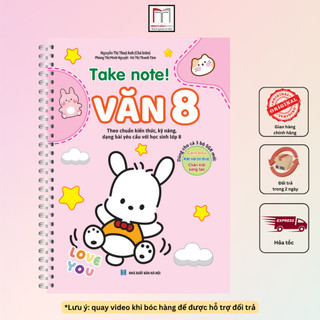 Sách - Take note Văn 8 ( có lò xo ) 75k dùng cho cả 3 bộ SGK cánh diều , kết nối, chân trời ) (Nguyễn Thị Thủy Anh)