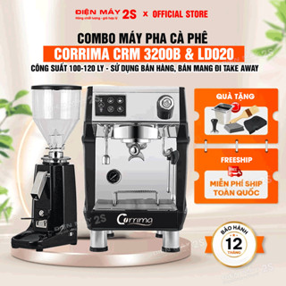 [HCM-Có VAT] Combo Máy pha cà phê CORRIMA CRM 3200B/3200B Pro 2026 và máy xay cà phê 020 - Hàng nhập khẩu chính hãng