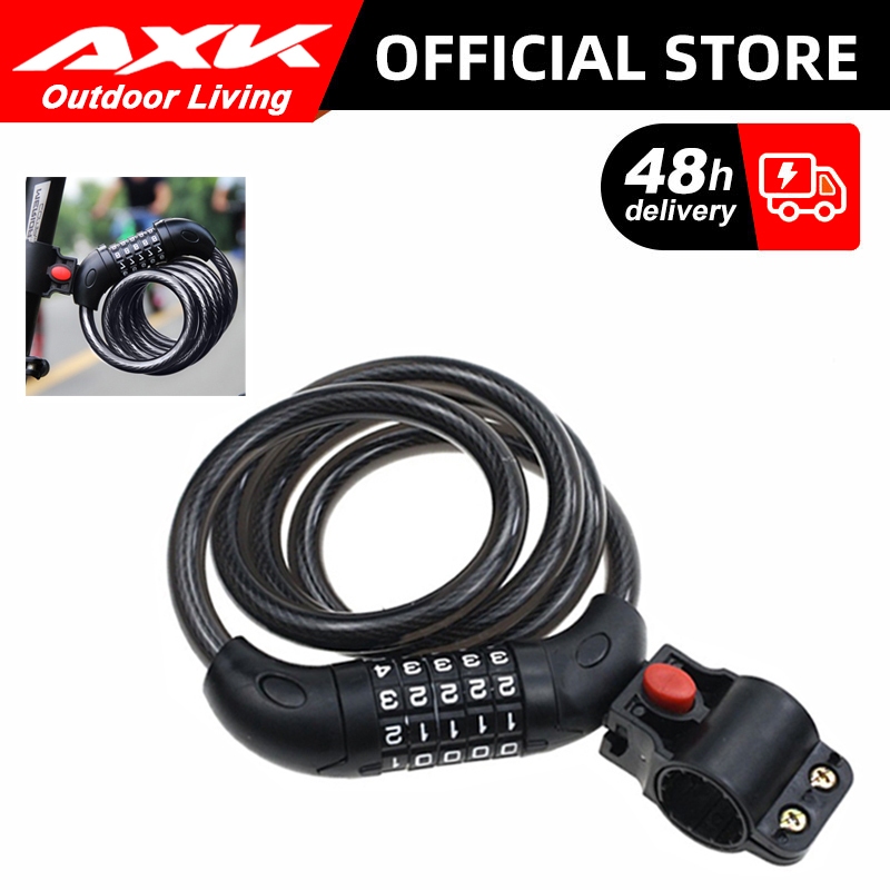 Khóa dây chống trộm loại cao cấp mật khẩu 5 số chống cắt - Khoá mật mã xe đạp/xe máy với chân trụ