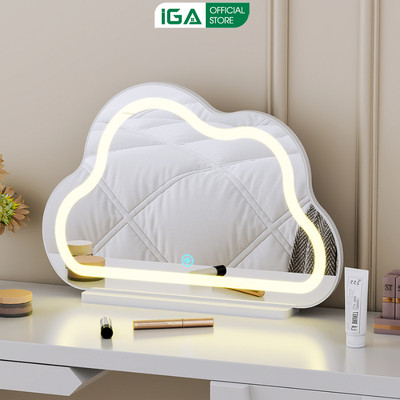 Gương đèn LED để bàn trang điểm hình đám mây xinh thương hiệu IGA - GP403