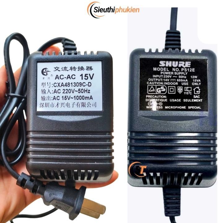 Củ Nguồn Micro Shure 14V-600mA / 15V-1000MA, Củ Micro Không Dây Shure Hàng Chuẩn Hãng