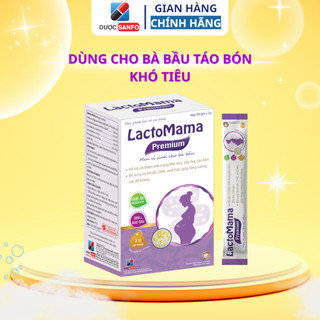 Lactomama Premium, Dùng Cho Bà Bầu Táo Bón, Bổ Sung DHA , Vitamin Tổng Hợp HỘP 20 gói