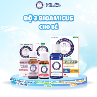 Bộ Ba BioAmicus Cho Bé - BioAmicus Complete 10 Chủng & BioAmicus Vitamin K2 & D3 & BioAmicus Omega-3 DHA