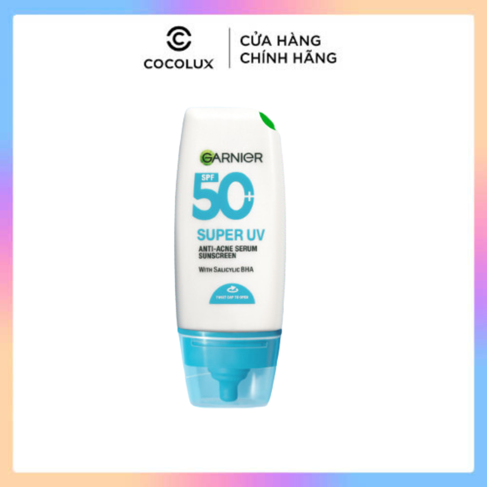 Kem Chống Nắng Garnier Phổ Rộng Kiềm Dầu Đến 12H & Hỗ Trợ Giảm Mụn Spf 50+PA++++ 30ML Cocolux
