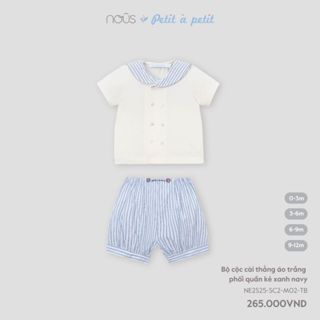 Nous Baby Bộ quần áo cộc tay cho bé trai bé gái mềm mát phối màu pastel basic thoải mái mát BST T5