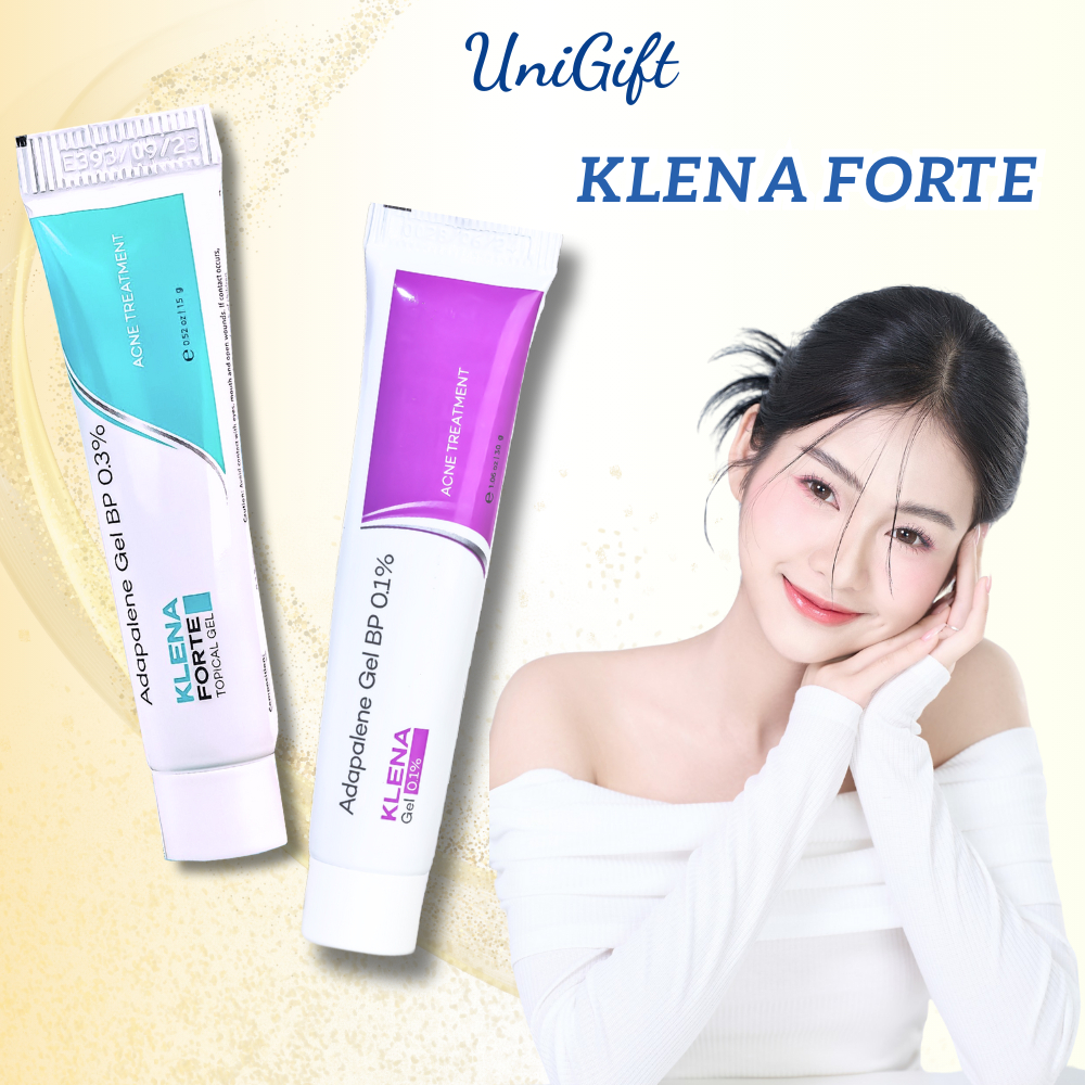 Gel mụn Klena Forte 0.1% 0.3% hỗ trợ giảm mụn trứng cá, mụn ẩn, mờ thâm
