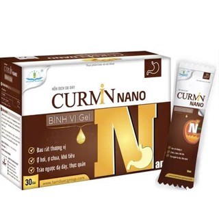 CURMIN NANO Bình Vị Gel Giảm Ợ Chua, Đau Rát Thượng Vị, Trào Ngược Dạ Dày - Hộp 30 gói