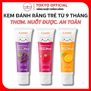  Kem Đánh Răng Trẻ Em Combi Teteo Nhật Bản Nuốt Được An Toàn Cho Bé Từ 9 Tháng Tuổi  Tokyo Official  