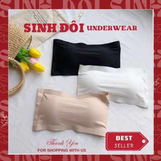  Áo ống nữ croptop cúp ngực gài sau có đệm mút chất su không lộ đường may mềm mịn co giãn thoáng mát 