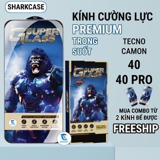 Kính cường lực Tecno Camon 40 trong suốt premium miếng dán bảo vệ màn hình điện thoại sharkcase