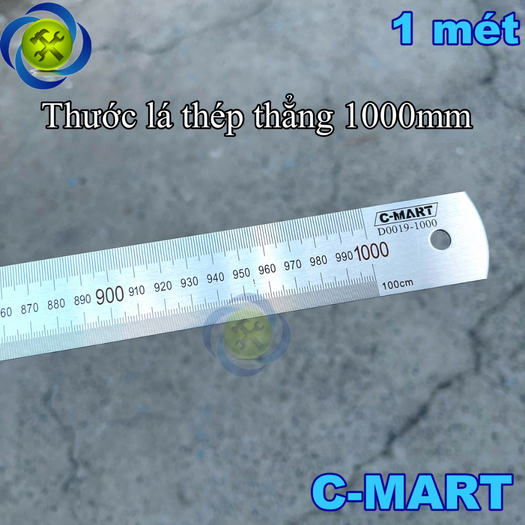 Thước lá C-Mart D0019-1000 dài 1000mm (100cm) (1 mét)