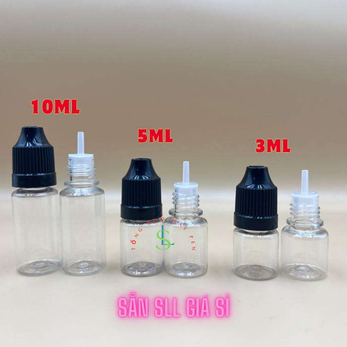 Combo 10 Lọ Chiết Nhựa 3ml, 5ml, 10ml Dùng Chiết mực xăm, Tinh dầu, Nước hoa - Chai Chiết Nhựa