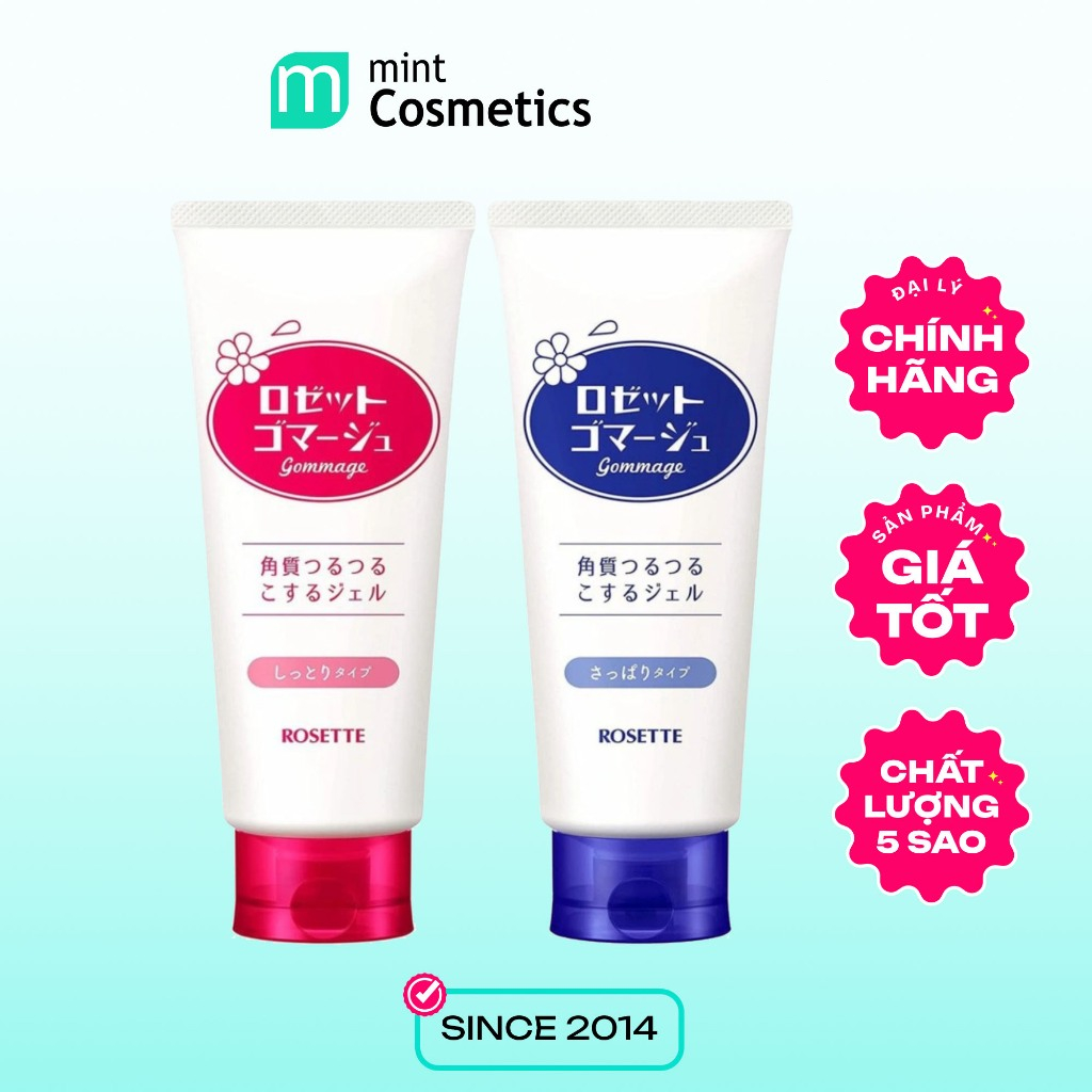 Gel tẩy tế bào chết Rosette Nhật Bản lành tính, tẩy da chết dành cho mọi loại da 120g