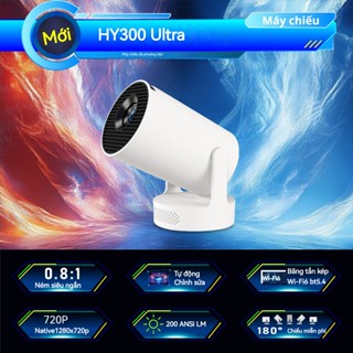 Máy chiếu mini HY300Ultra/300pro/320 Full HD 1080P 4K xem phim Bluetooth Kết nối điện thoại Laptop PC tích hợp sẳn loa