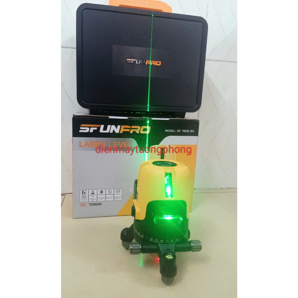 Máy cân bằng Laze Sfunpro SF7906 5 tia xanh làm việc ngoài trời bóng Sharp kháng nước kháng bụi
