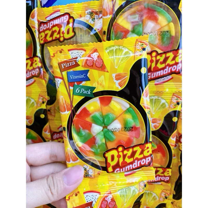 Bịch 40 gói kẹo dẻo pizza, kẹo pizza màu sắc dẻo ngọt, kẹo dẻo pizza siêu ngon Candy